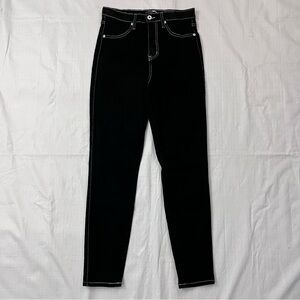 Fashion Nova ladies Black Jeans with White Stitching size 9/29